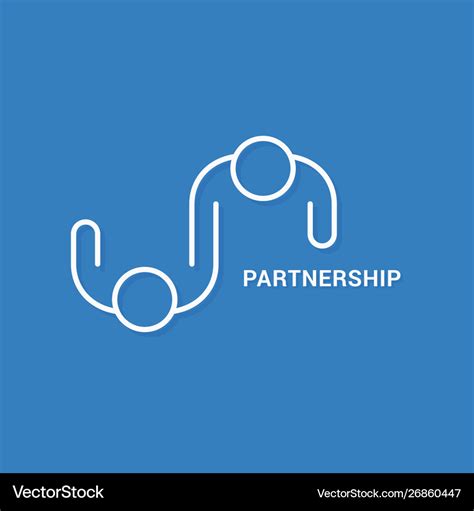 Partnership business logo linear banner team Vector Image