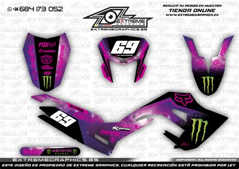 Adhesivos Moto Derbi Senda Xtreme Galaxy Rosa Extremegraphics Es