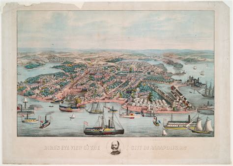 Birds Eye View Of The City Of Annapolis Md Nypl Digital Collections