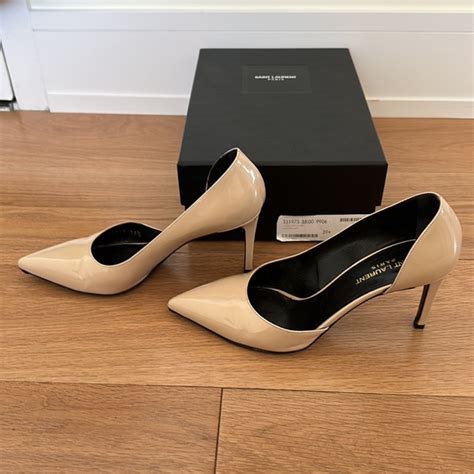Saint Laurent Shoes Saint Laurent Patent Leather Nude Color Pumps Size Worn Twice Poshmark