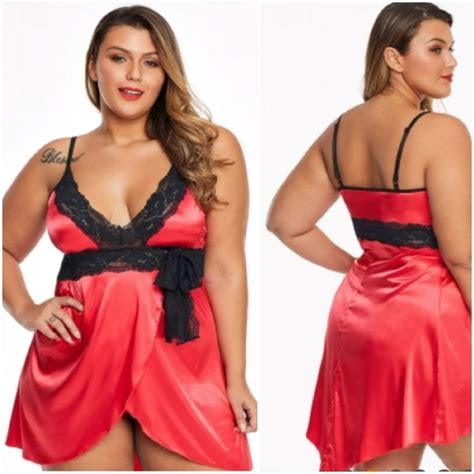 Intimates Sleepwear Sexy Plus Size Lingerie Lace Trim Chemise Slip Poshmark