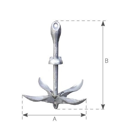 S S GRAPNEL ANCHOR A 185 MM B 195 MM C 50 MM Material STAINLESS STEEL