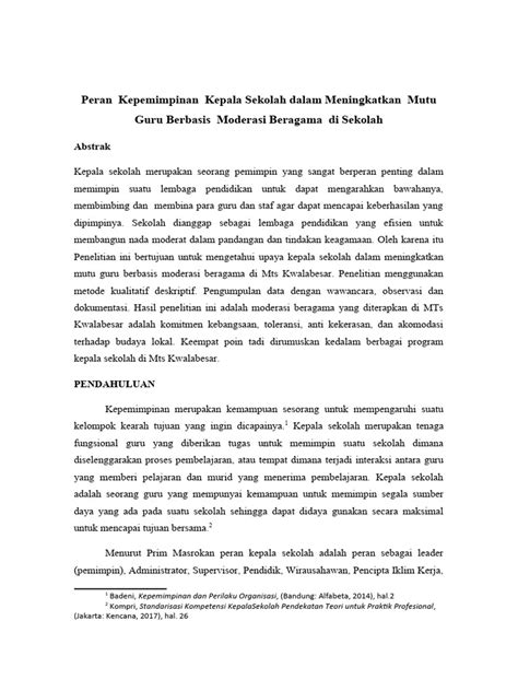 Jurnal Kepala Sekolah Pdf