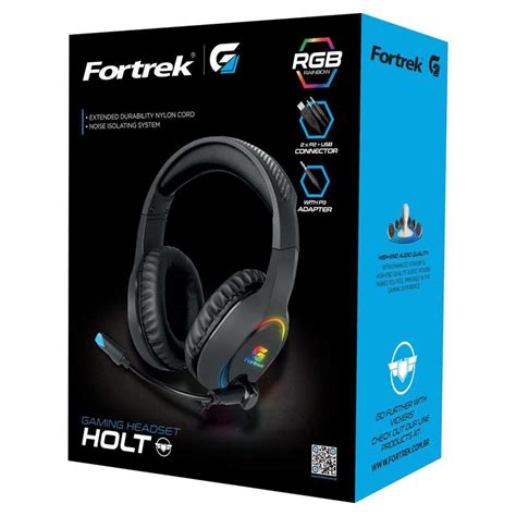 Headset Gamer Fortrek Holt P2 Usb Rgb Preto Mixpel Informática