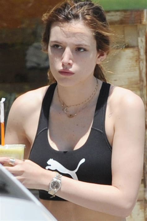 Bella Thorne Sports Bra Bare Midriff In La