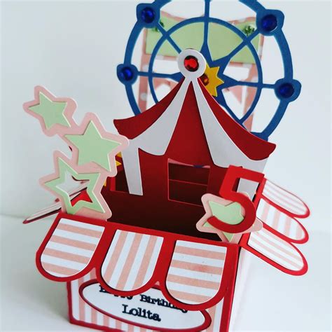 Fairground Circus Pop Up Happy Birthday Card Personalised Etsy