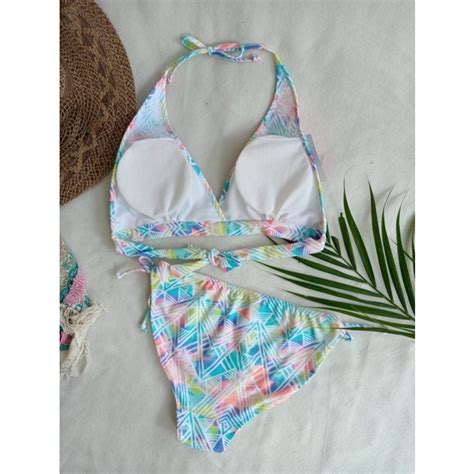 Jual BIKINI PAKAIAN RENANG WANITA 03 BIKINI PANTAI SEXY ABSTRAK WARNA WARNI M BIKINI
