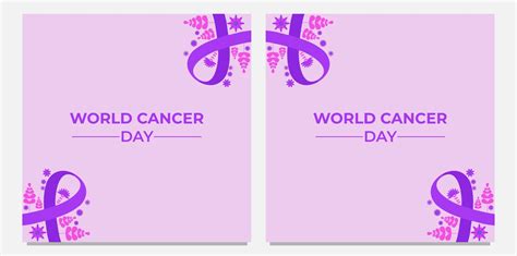 World Cancer Day Purple Ribbon Illustration Design 4930335 Vector Art