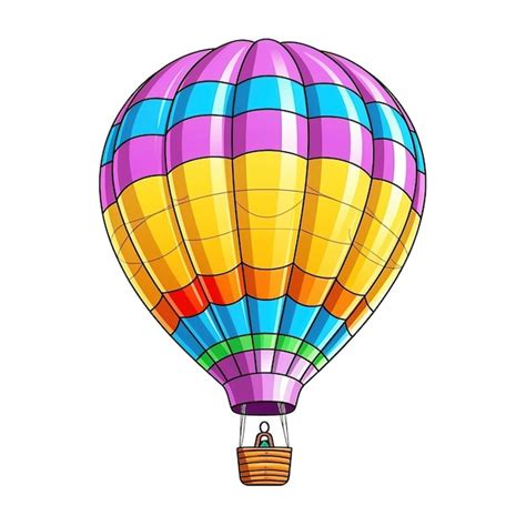 Premium Ai Image Cute Cartoon Hot Air Balloon