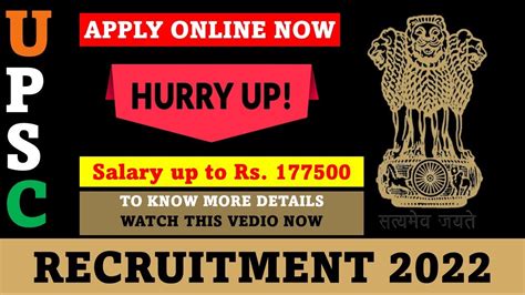 Upsc Recruitment For Various Posts Salary Up To Rs P M