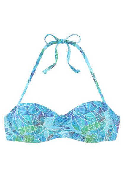 Sunseeker Bügel Bandeau Bikini Top Lapa türkis bedruckt Cup A
