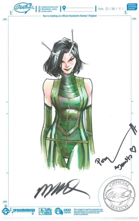 Humberto Ramos Mantis Signed By Pom Klementieff Comic Art Marvel