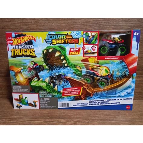 Hot Wheels Monster Truck Pista Color Shifters Swamp Chomp Shopee Brasil