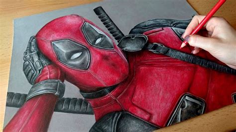 Colored Pencil Drawing Deadpool Speed Draw Josymovies Youtube