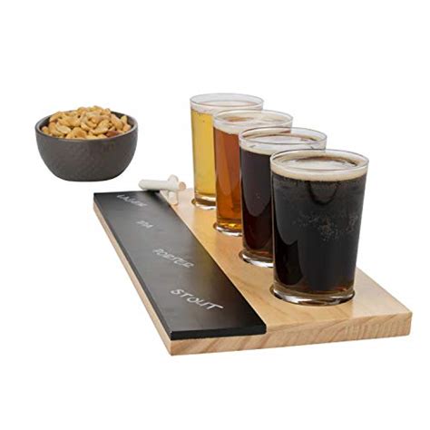 Beer Tasting Flight Sampler Set 4 6oz Pilsner Craft Brew Glasses W