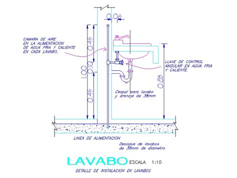 Instalación de un lavabo en AutoCAD Descargar CAD 74 39 KB Bibliocad