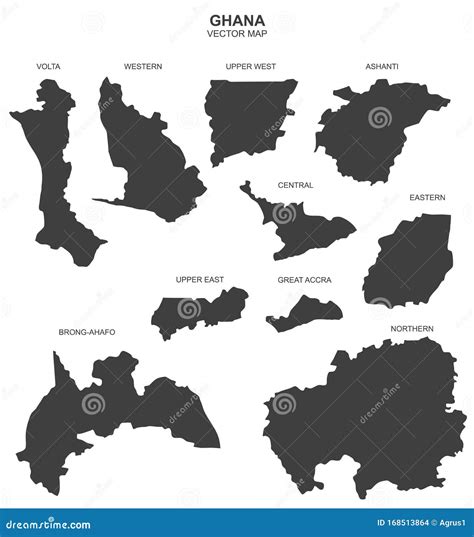 Political Map Of Ghana Isolated On Transparent Background Cartoon