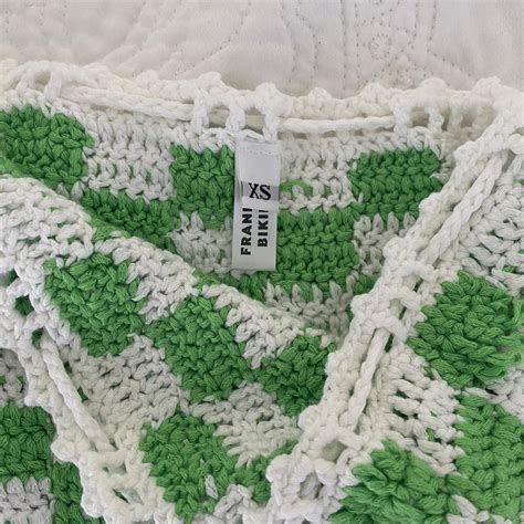 Frankies Bikini Green Crochet Bottoms Size Xs Depop