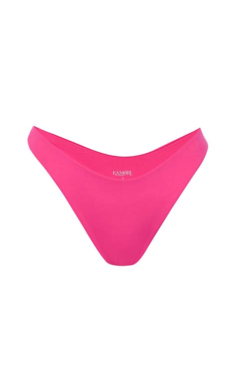 Roze High Cut Thong Bikini Bottoms Kamari Swim Wolf Badger