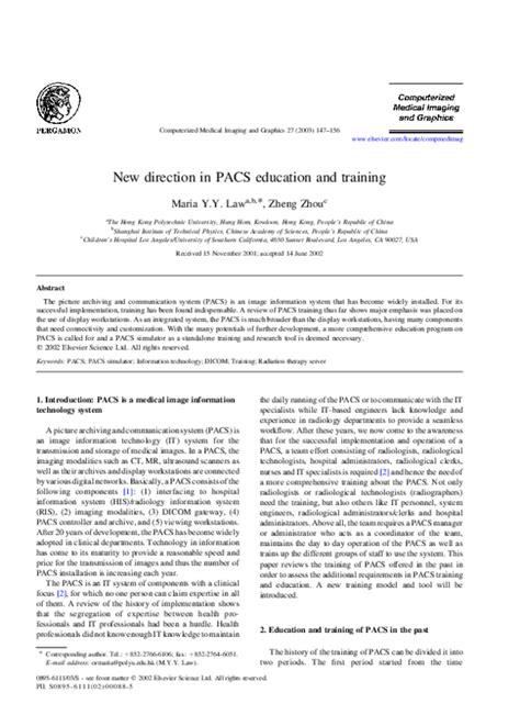 (PDF) New direction in PACS education and training
