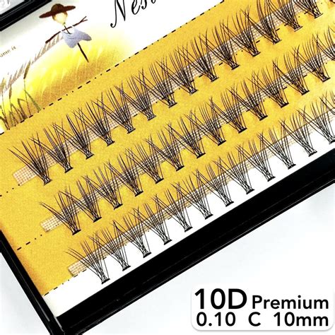 Nesura Eyelash Premium 10D, 0,10, изгиб C, 10 мм, 60 пучков Накладные ...