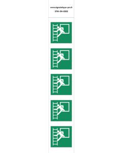 Pictogramme Fenêtre de secours avec échelle de secours Pictogramme