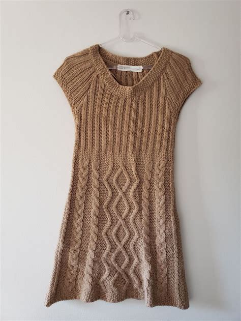 Vestido De Tricot Zara Nude Em Otimo Estado Vestido Feminino Zara Usado Enjoei
