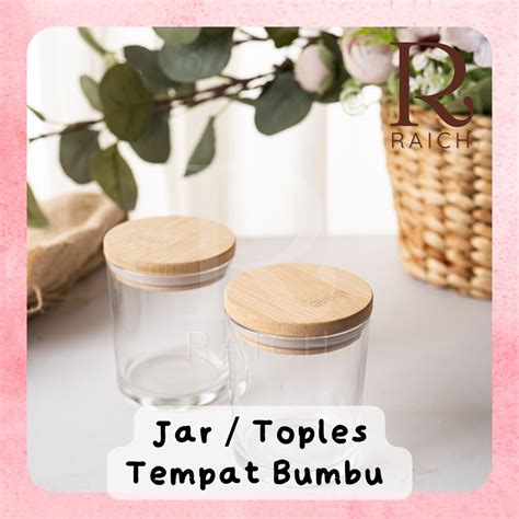 Jual Tempat Bumbu Dapur Toples Rak Tutup Kayu Serbaguna Silver Set