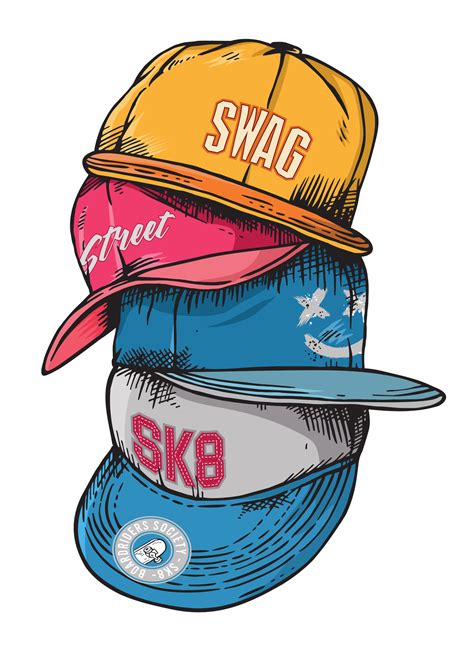 handmade vector illustration  stacked caps art  stripped lines