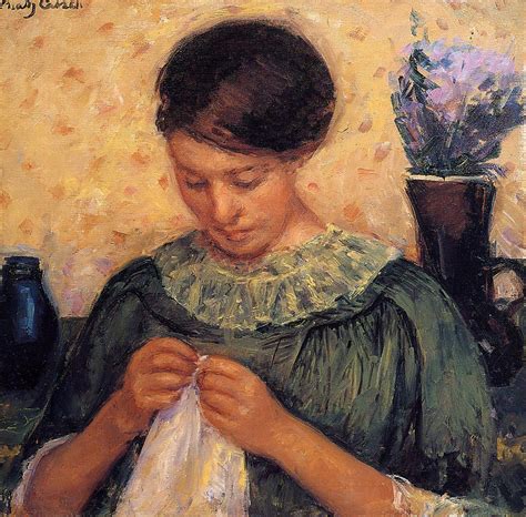 Woman Sewing 1913 1914 By Mary Cassatt Artchive