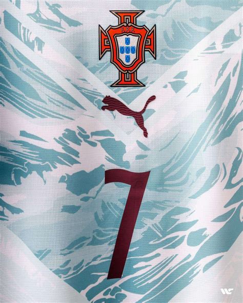 portugal  world cup kit font released wave inspired