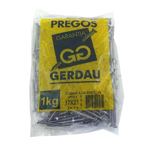 Prego 17x21 1kg Com Cabeça 2x11 Gerdau Madareli Casa E Construção