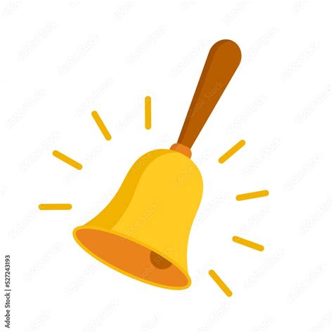 poster print ringing hand bell flat icon vector illustration isolated
