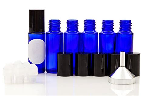 Oil Roll On Bottles For Essential Oils Set Of 6 Cobalt Blue Glass