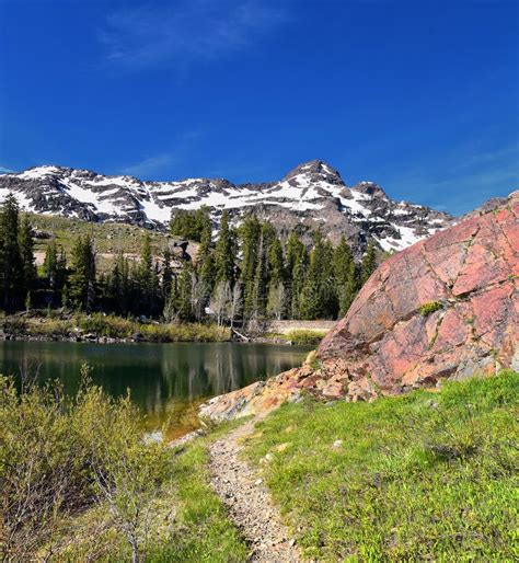 Lake Blanche Hiking Trail Panorama Views Wasatch Front Rocky Mountains