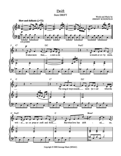 Drift Sheet Music Newmusicaltheatre