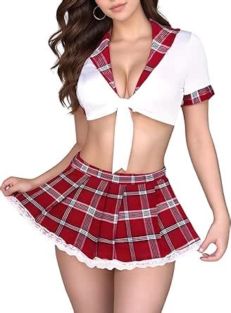 Coylink Sexy Lingerie Set For Women School Girl Maid Costume With Lace Fabric Mini Skirt
