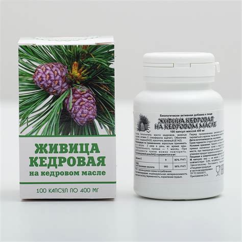 Живица кедровая на кедровом масле, 100 капсул по 0,4 г (6384893 ...