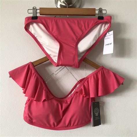 Vince Camuto Ruffle Bikini Set Xs Size Extra Depop