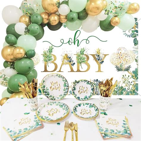 Amazon Sage Green Baby Shower Decorations Greenery Party