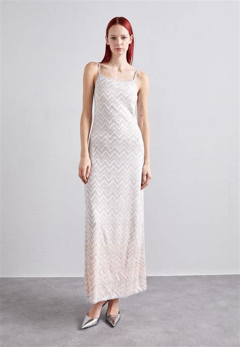 Missoni Sleeveless Long Dress Ballkleid Pastel Pink White Weiß