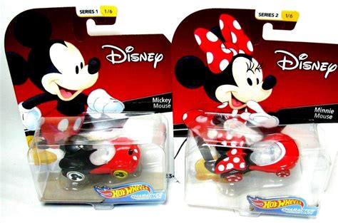 Mickey Minnie Mouse Character Cars Hot Wheels Disney Factory Sealed Cars