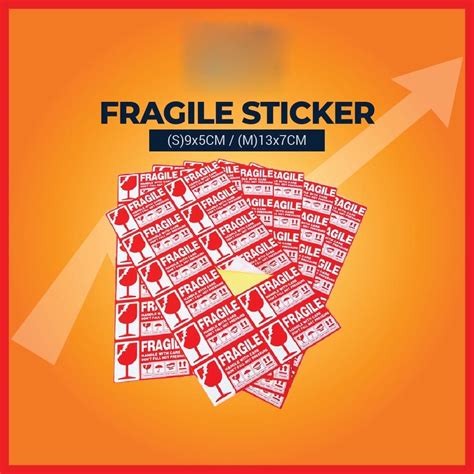 1000pcs Fragile Sticker Fragile Label Warning Label Ready Stock