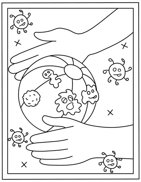 Germ Coloring Pages Worksheets Preschool Printable Germs Pasteur Louis