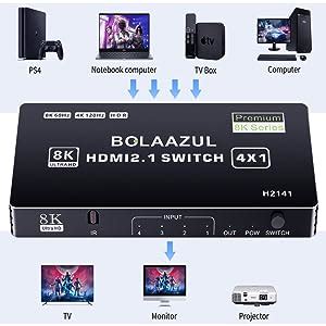 Bolaazul K Hdmi Switch Hz In Out K Hz Hdmi Splitter