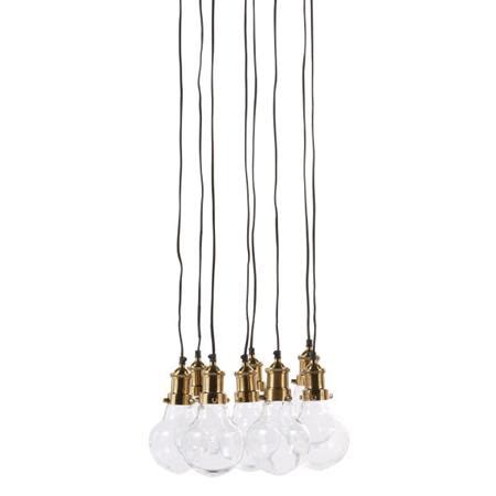 Suspension Ampoules En Verre Et M Tal Dor Maisons Du Monde