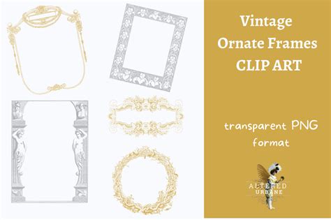 Vintage Fancy Frames Clip Art Graphic by alteredurbane · Creative Fabrica