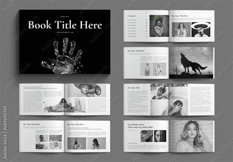 Book Layout Design Template Landscape Stock Template | Adobe Stock