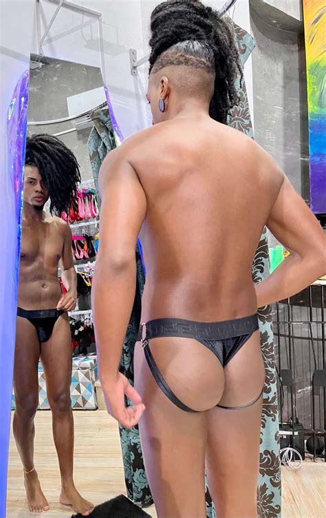 STRING SPIDER PRETA PLUSH Aslan Shop Lingerie Masculina Cuecas