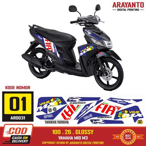 Stiker Striping Yamaha Mio M3 Variasi Decal Ar0031 Livery Fiat Lazada